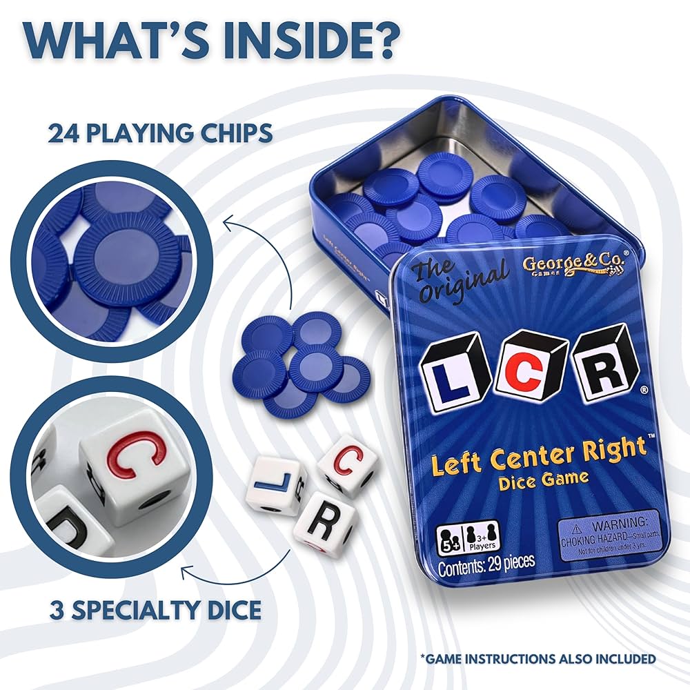 ひ*ろ様 dice banck Amazon | LCR Left Center Right Dice Game in Tin | ダイス